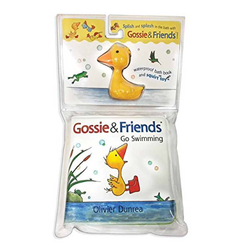 Gossie Bath Book with Duckie Toy Books Houghton Mifflin   