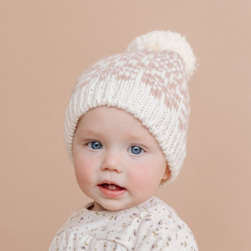 Snowfall Hand Knit Hat - Blush by The Blueberry Hill Accessories The Blueberry Hill   