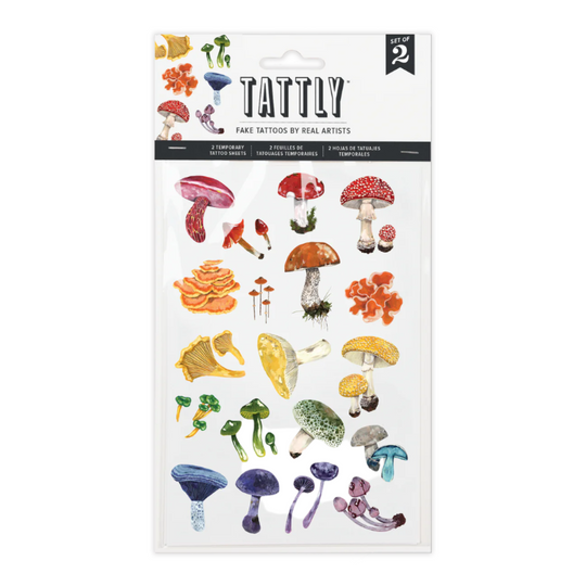 Colorful Mushrooms Sheet Tattoos - Set of 2 by Tattly