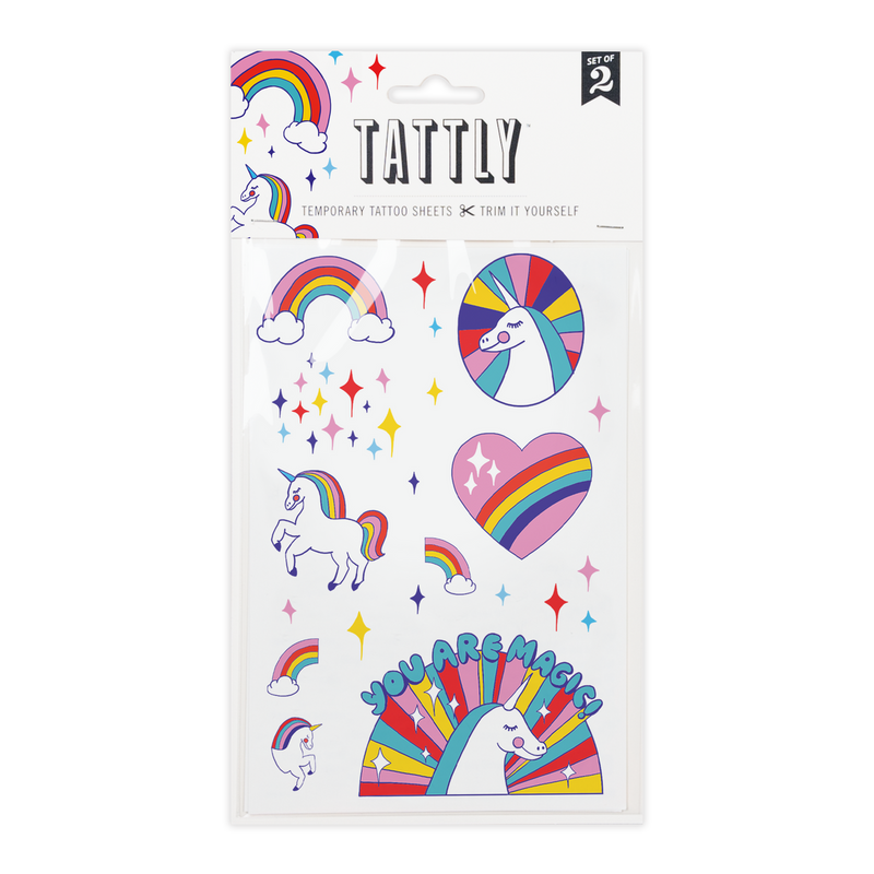 Rainbow Unicorns Sheet Tattoos - Set of 2 by Tattly Accessories Tattly   