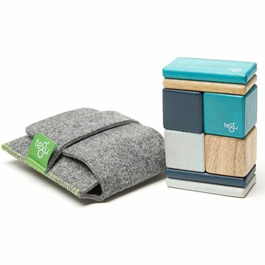 Magnetic Block Set 8 Pc Original Pocket Pouch - Blues by Tegu