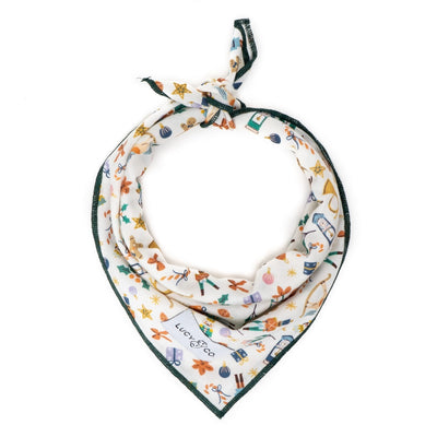 The Sugarplum Bandana - Green Thread Trim Small by Lucy & Co Pets Lucy & Co   
