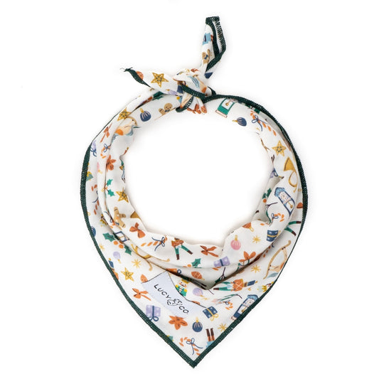 The Sugarplum Bandana - Green Thread Trim Small by Lucy & Co
