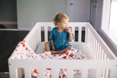 Cotton Muslin Fitted Crib Sheet - Grey Stripe by Little Unicorn Bedding Little Unicorn   
