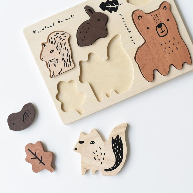 Wooden Tray Puzzle - Woodland Animals by Wee Gallery Toys Wee Gallery   