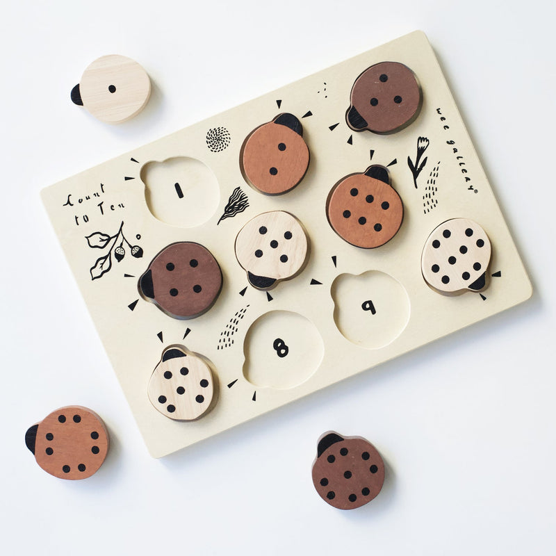 Wooden Tray Puzzle - Count to 10 Ladybugs by Wee Gallery Toys Wee Gallery   