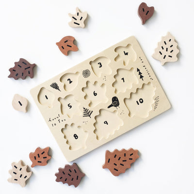 Wooden Tray Puzzle - Count to 10 Leaves by Wee Gallery Toys Wee Gallery   