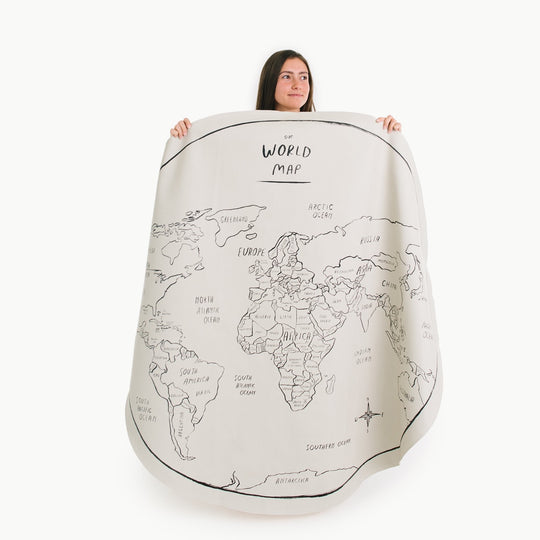 Leather Midi Mat by Gathre - World Map Circle