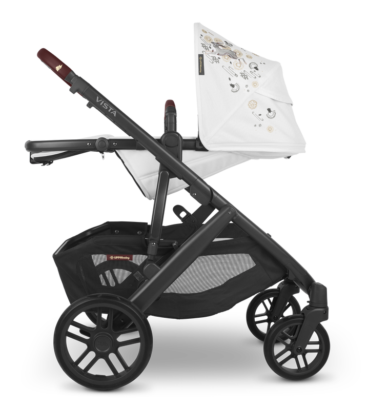 Vista V2 Stroller by UPPAbaby Gear UPPAbaby JADE RABBIT (white marl/carbon/maroon leather) LIM  