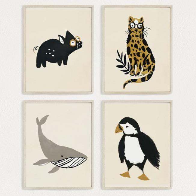 Zoology Art Print 8 Pack - 5x7 by Clementine Kids Decor Clementine Kids   