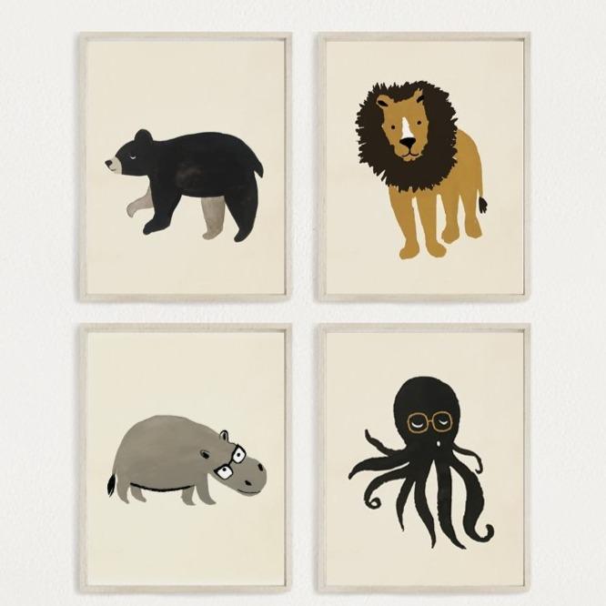 Zoology Art Print 8 Pack - 5x7 by Clementine Kids Decor Clementine Kids   