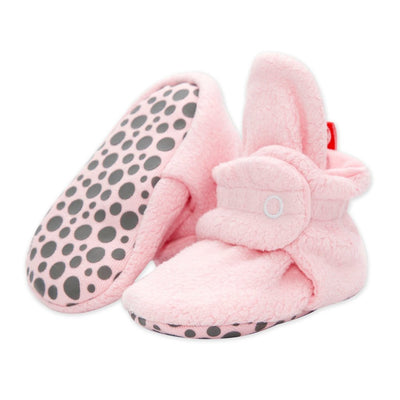 Cozie Fleece Gripper Booties - Baby Pink by Zutano Shoes Zutano   